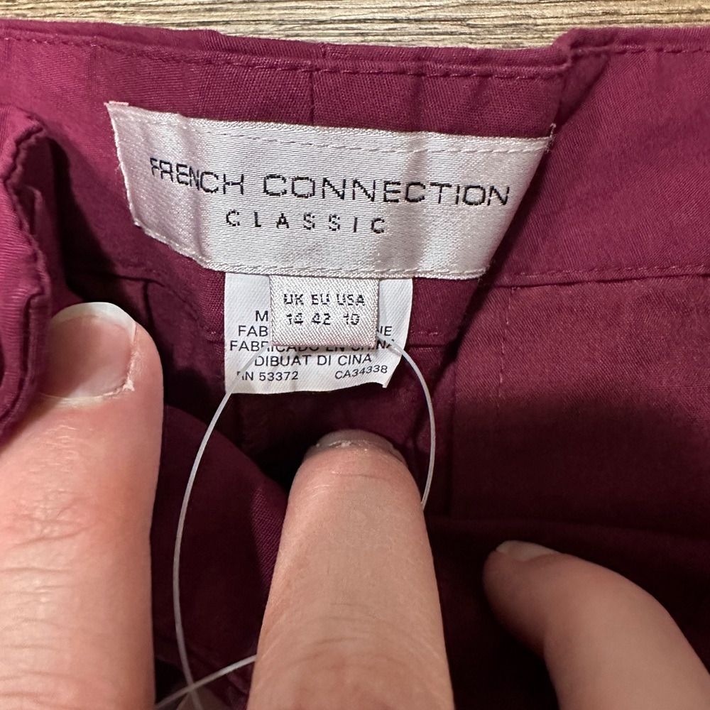 French Connection Deep Raspberry Chinos - Picture 2 of 8